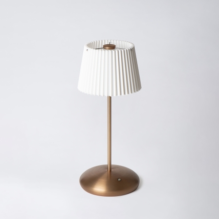 ARTURO Pleated Bronze rechargeable cordless lamp
