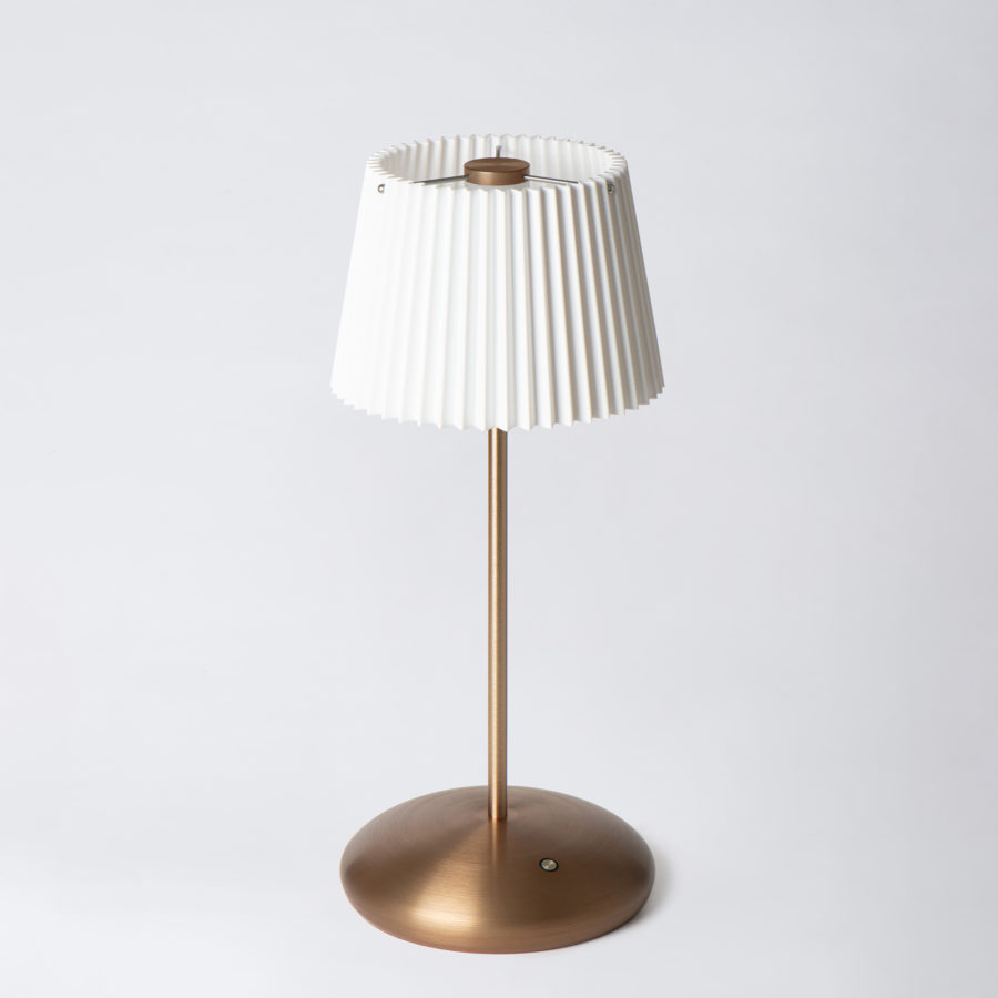 ARTURO Pleated Bronze rechargeable cordless lamp